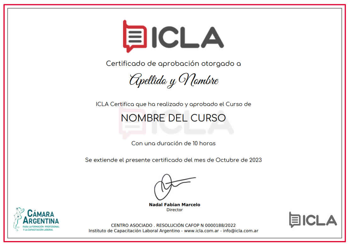 Certificado Icla MySchool